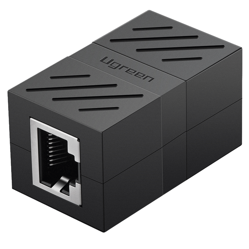 Green network cable to connector adapter Gigabit high-speed network extender cable RJ45 network port straight head crystal head suitable for super five/six network cables 1 pack 20390