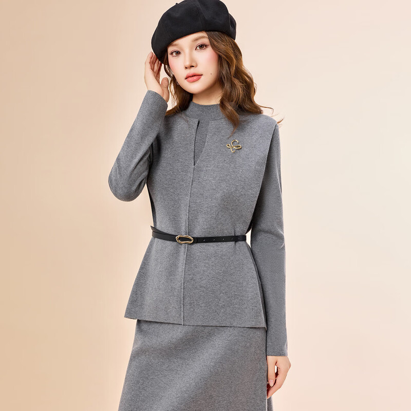 IEF/Aiyi clothing suit 2025 autumn and winter new French mature commuting temperament woolen upper and lower three-piece skirt