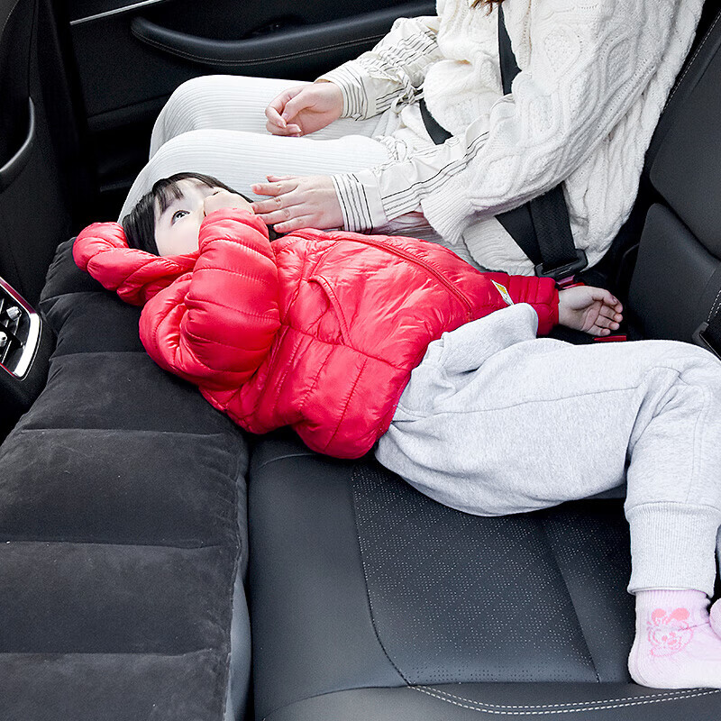 Car gap mat, rear gap filling mat, car SUV inflatable mattress, children's anti-fall mat for sleeping in the car, enlarged pass-through gap mat + car air pump + gift