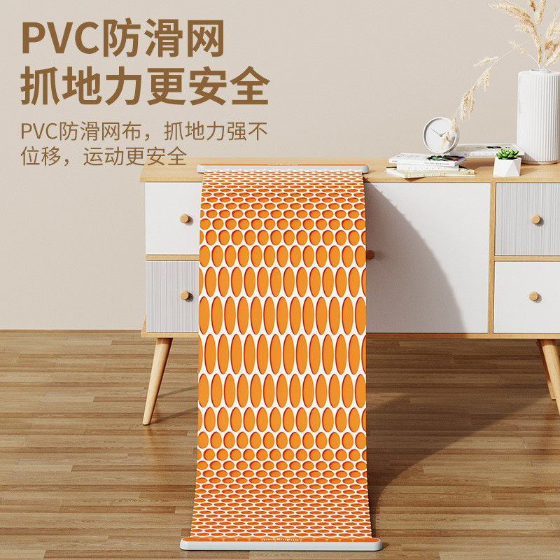 Sliding mat, sliding board, fitness equipment, home indoor artifact, Chamu mat, ski machine, speed skating sports training, 2 meters long, orange, recommended height 1.8 meters or above