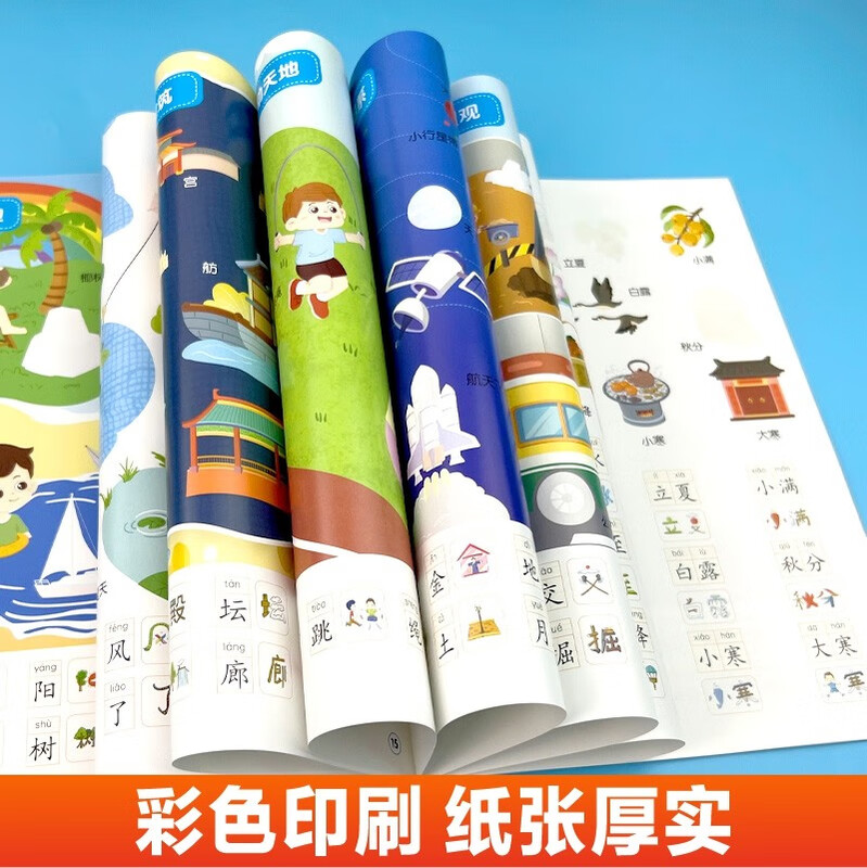 1,000 examples of literacy enlightenment stickers for kindergarten to primary school. Complete 2 volumes. Preschool literacy enlightenment. Recognize and read commonly used high-frequency Chinese characters based on life scenes. Closely follow the preschool education syllabus.
