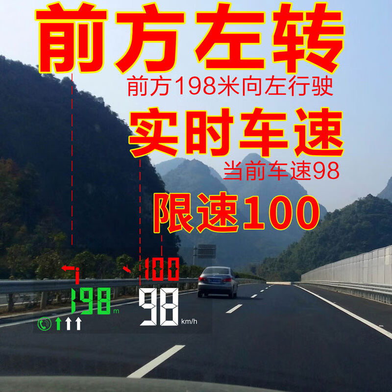 Six-step cloud dog HUD head-up display speeding photo reminder car electronic dog radar speed camera safety warning HUD cloud electronic dog HUD cloud electronic dog