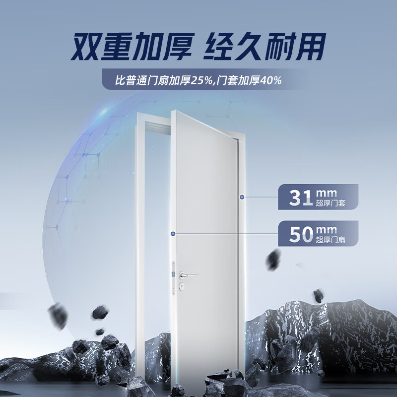 Holike Wooden Door Modern Simple Soundproof Room Door Interior Door Bedroom Door Customized Wooden Door Solid Wood Composite Set Flat Door Single Tube Price-Multiple Colors Available 1 Tube