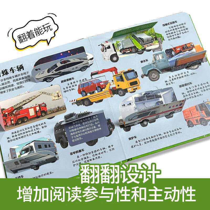 Automobile Encyclopedia 3D pop-up book for children to learn about automobiles Various automobile flip-books Children’s popular science encyclopedia organ books