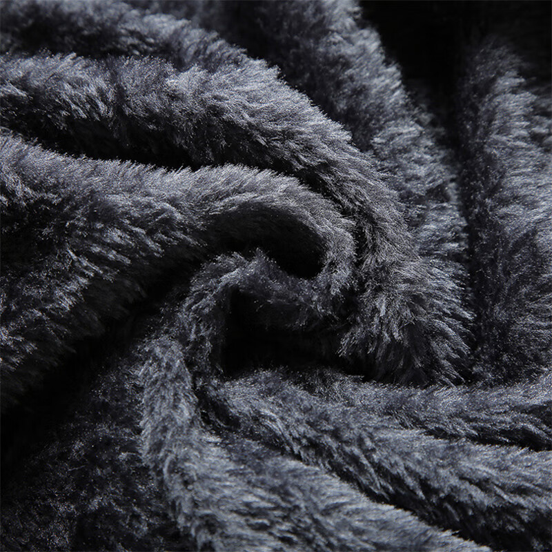 Pierre Cardin Jacket Men's Autumn and Winter Jacket Long Sleeve Velvet Thickened Windproof Outdoor Sportswear Black 2XL