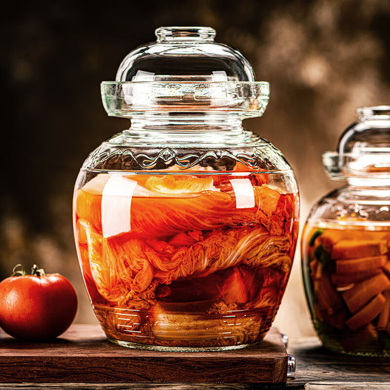 AIFENGGE pickle jar household glass thickened pickle jar pickle jar large with lid sealed Sichuan pickle pickle jar 13 catties thickened new style