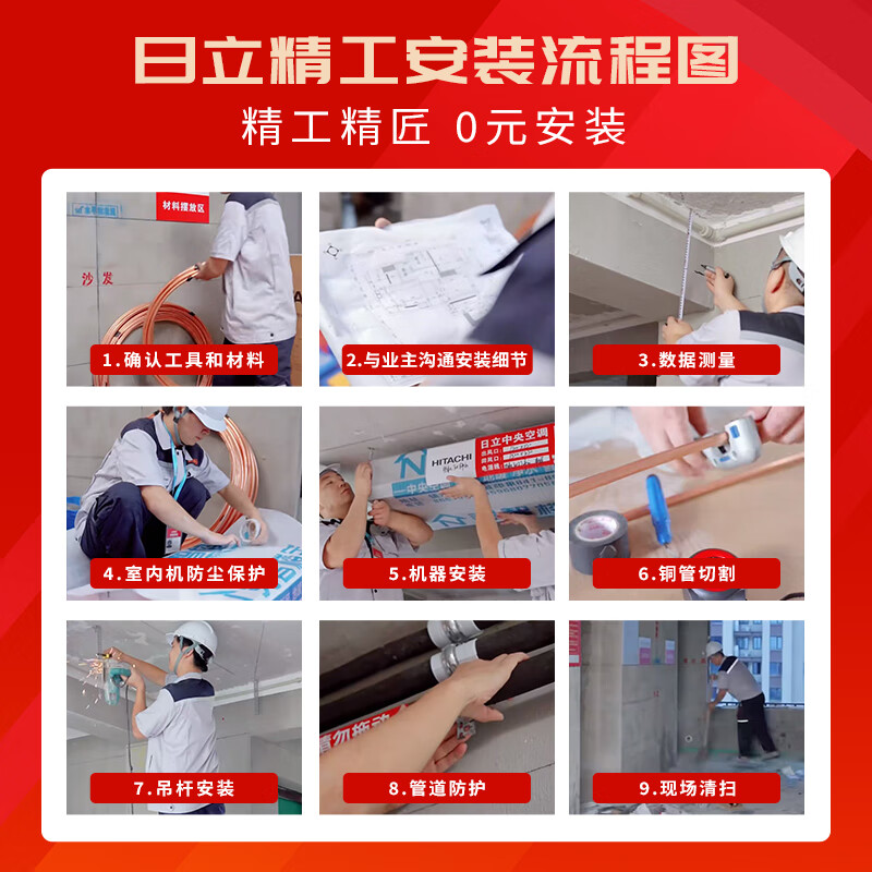 Hitachi central air conditioner 1.5 HP U enjoy duct machine one-to-one household air conditioner one-price all-inclusive first-class energy efficiency heating and cooling home appliances national subsidy RPIZ-35HDQ1/P