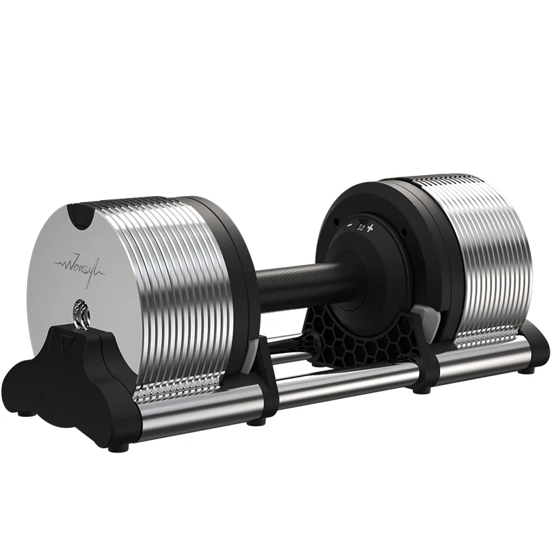 Qiaosen 1 second quick adjustment pure steel dumbbells adjustable weight men's arm training and thinning arms women's professional fitness equipment pure steel electroplated dumbbells 24KG one pair (total 48KG)