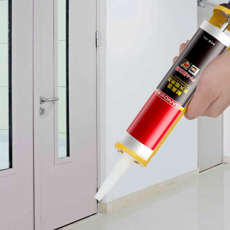 Sanhe glass glue flame retardant fireproof high temperature sealant exhaust pipe range hood check valve flue waterproof fixed glass glue TB119 300ml black