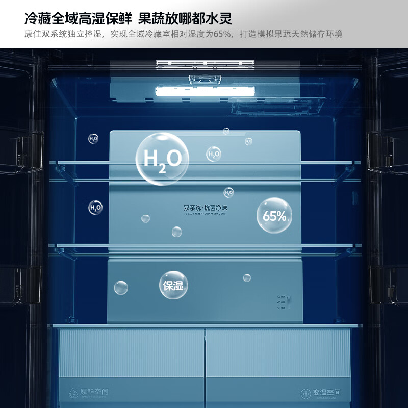 KONKA 500-liter cross-split four-door machine Huangdayouzi dual-system odor-purifying dual-cycle large-capacity variable-temperature refrigerator first-class energy-efficiency air-cooled AR-550WPDEG4