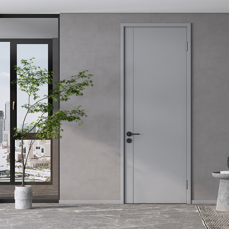 Mengtian Woodwork Bedroom Door Customized Door Soundproof Door Environmentally Friendly Water Paint Simple Door Bedroom Door Crescent White