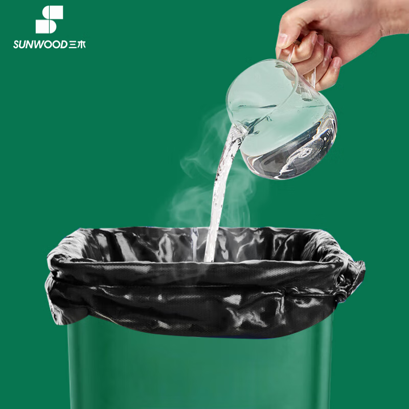 Miki property garbage bag commercial large extra thick 4 wire outdoor sanitation catering property black flat mouth plastic bag 100*120cm 50 pieces/pack single side 2 wires double sided 4 wires