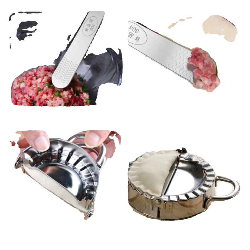 Zwilling German Seiko quality 304 stainless steel dumpling spoon artifact for making dumplings, wontons, wontons, dumplings and buns tool for stirring stuffing, ordinary stainless steel, non-porous, carp pattern, 1 pack