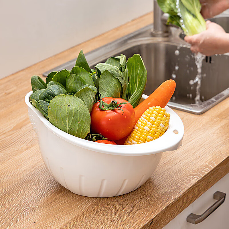 Iosn kitchen rice washing device, rice washing artifact, rice washing sieve, rice washing basin, drain basket, household multi-functional vegetable washing and fruit basin, thickened food grade 304 stainless steel, 2 pieces