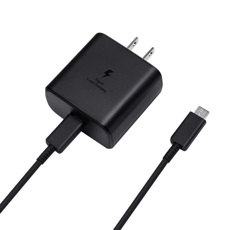 Samsung (SAMSUNG) 45W fast charging head s22+S24Ultra charger s20u direct charging s23u original tabs8/s9 tablet 5Atypec ultra-fast charging 2.0 45W fast charging head + 5A fast charging cable_line 1.8 meters (white)