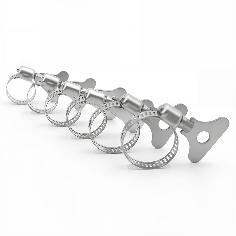 Xiaofeng Seiko 201 stainless steel handle type hoop clamp throat hoop pipe clamp fixed joint 8-12mm 5 pieces