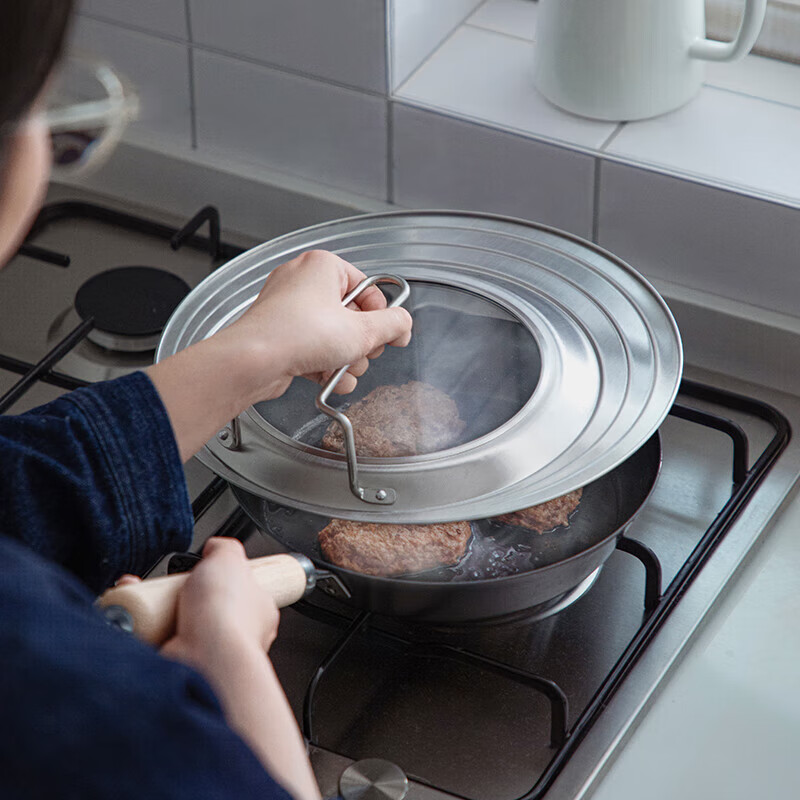 Wild pigeon stainless steel visual pot lid household frying pan wok lid kitchen multi-purpose self-standing transparent glass lid suitable for outer diameter