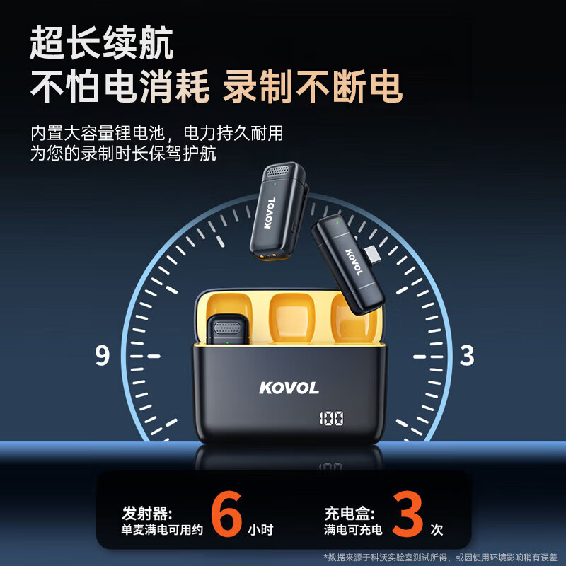 Kewo's leading sales wireless lavalier microphone for live broadcast anchors to shoot short videos, outdoor noise reduction karaoke recording radio microphone, professional microphone one to two, suitable for Apple and Android