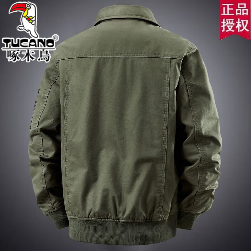 Woodpecker Jacket Men's Autumn and Winter 2025 New Pilot Cotton Work Jacket Fashionable Loose Casual American Retro Camel Brand Special Price Clearance Pickup L Recommend wearing 115-130 catties