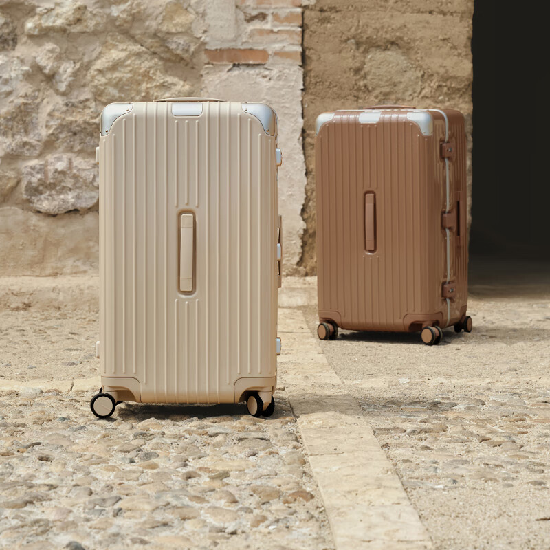 Roaming suitcase aluminum frame extra large capacity suitcase trolley case boarding case for men and women Breeze Blue 26 inches PLUS box type Overseas travel, domestic travel more than 10 days