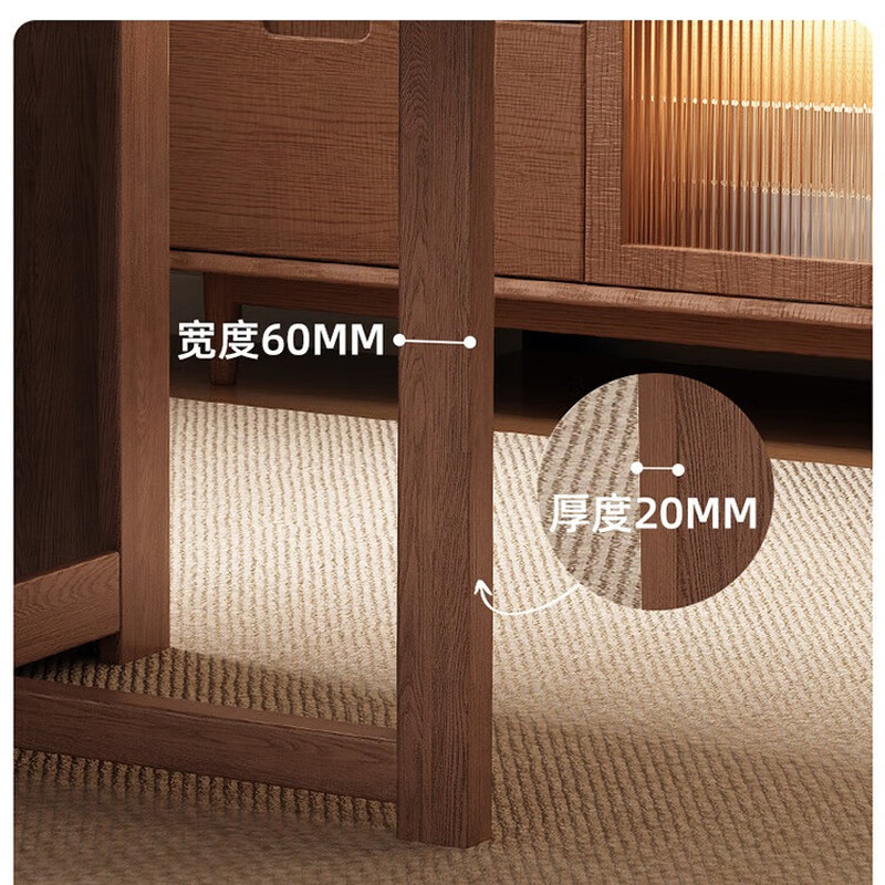 MiDi all solid wood folding dining table small family home dining table integrated sideboard foldable retractable dining table and chairs folding table walnut color single table + 4 folding chairs shipped ready to use 1.2 meters all solid wood material