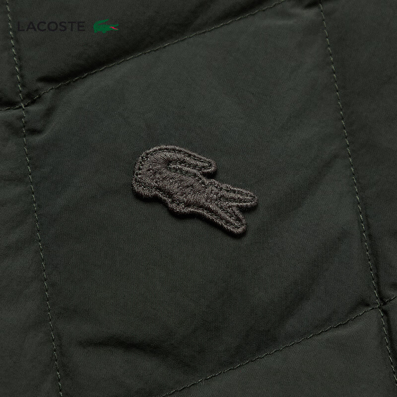 LACOSTE French crocodile men's 25 autumn and winter new shirt collar quilted goose down jacket | BH2540 L7A/brown green M 50