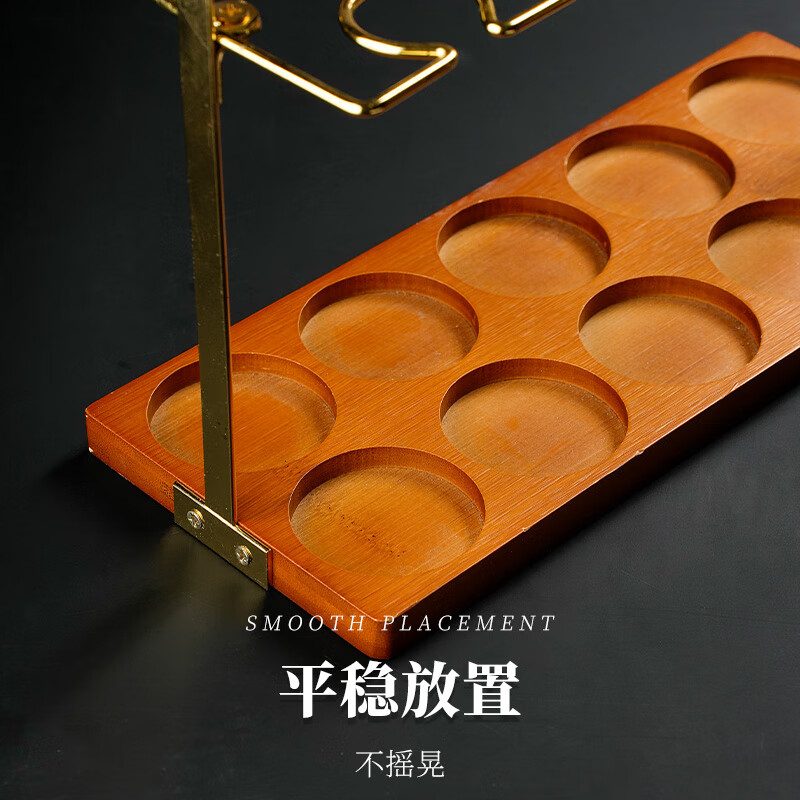 WCZ German high-end light luxury crystal glass white wine cup set for home use Chinese-style small cup 2 ounces wine glass transparent handleless 6 pots 6 cups + golden deer cup holder