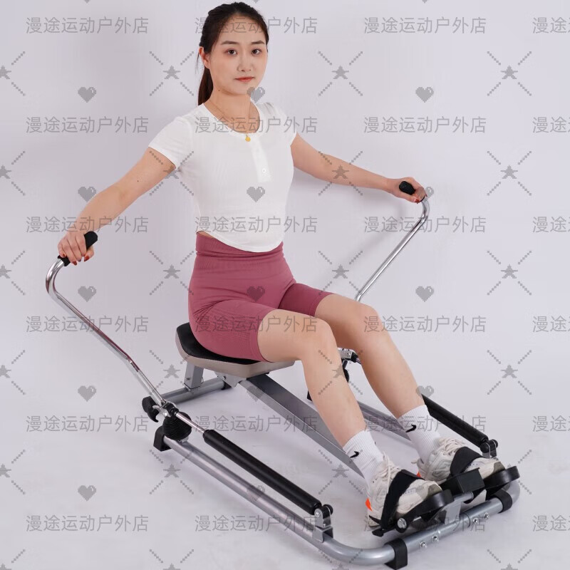 Hydraulic rowing machine, indoor sports equipment, home fitness equipment, small household rowing machine, wind resistance rowing machine, 3-parallel bar hydraulic rowing machine, rear leg tube heightening