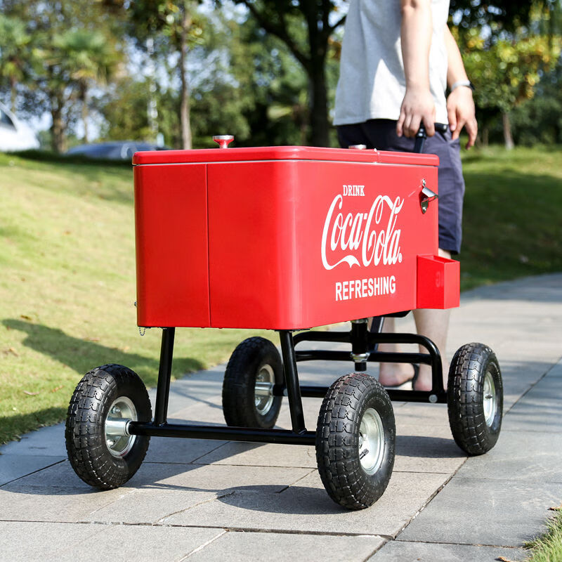OTHER Coca-Cola hand-pulled trolley insulated truck refrigerated truck ice bucket insulated box outdoor camping refrigerated food storage Coca-Cola hand-pulled trolley insulated truck refrigerated