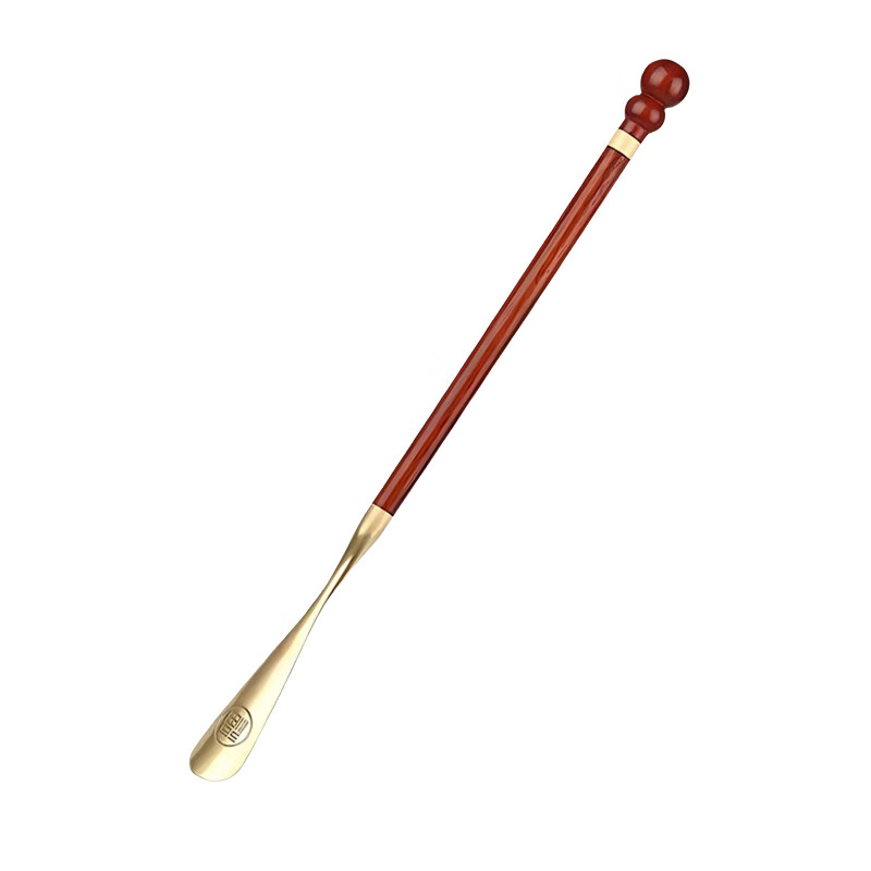 Lelandi rosewood solid wood brass-head shoehorn long-handled shoe lift for the elderly and pregnant women to wear shoes without bending down L1250