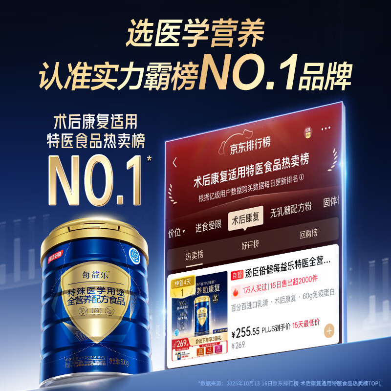 Tomson BYHEALTH Medical Complete Nutrition Formula Powder Postoperative Recovery Supplement Protein Powder 500g Non-milk Powder for Middle-aged and Elderly People