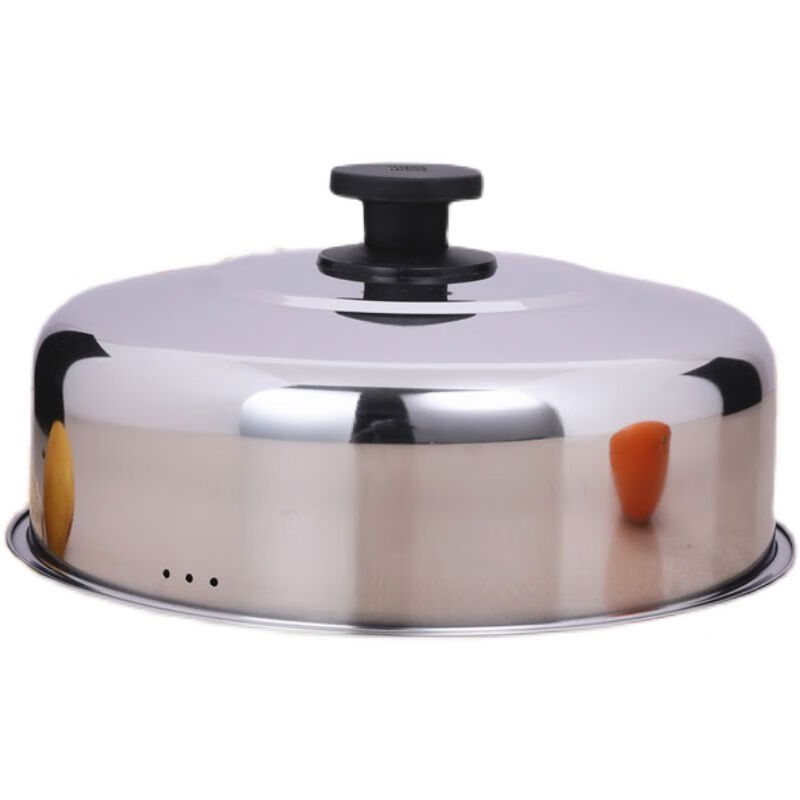 All-steel steamer pot with high lid and thickened stainless steel wok iron pot soup pot lid for household use 33 points 3 cm thickened all-steel lid all-steel button