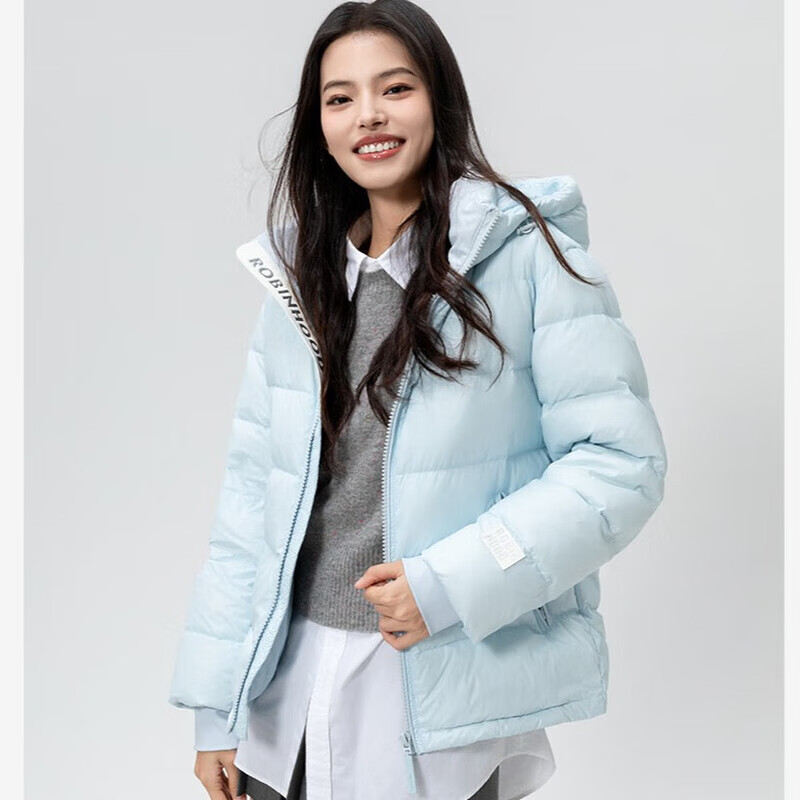 Robin Hood (ROBINHOOD) Yang Chaoyue's same style Manxue Caijin winter new short arctic down jacket for men and women Iceland Blue XL