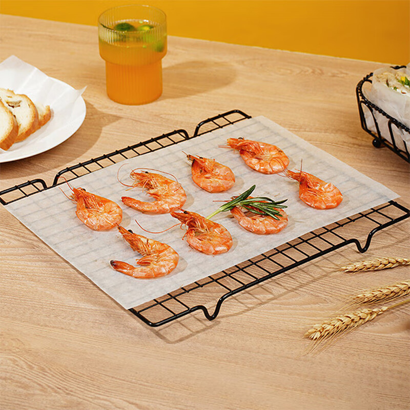 Yunlei cooking oil-absorbing paper 21.8CM*19.7CM*40 sheets of food-grade baking mat paper for air fryer oven