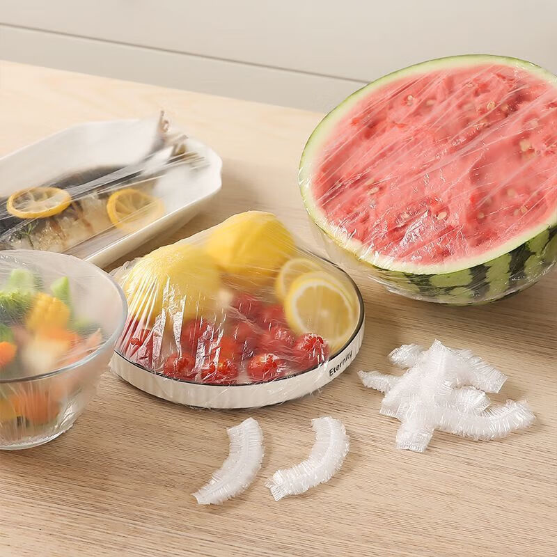 MIEHONE plastic wrap cover for leftover rice preservation cover, disposable cover, multi-functional dust-proof elastic bag, plastic wrap cover, 100 pieces