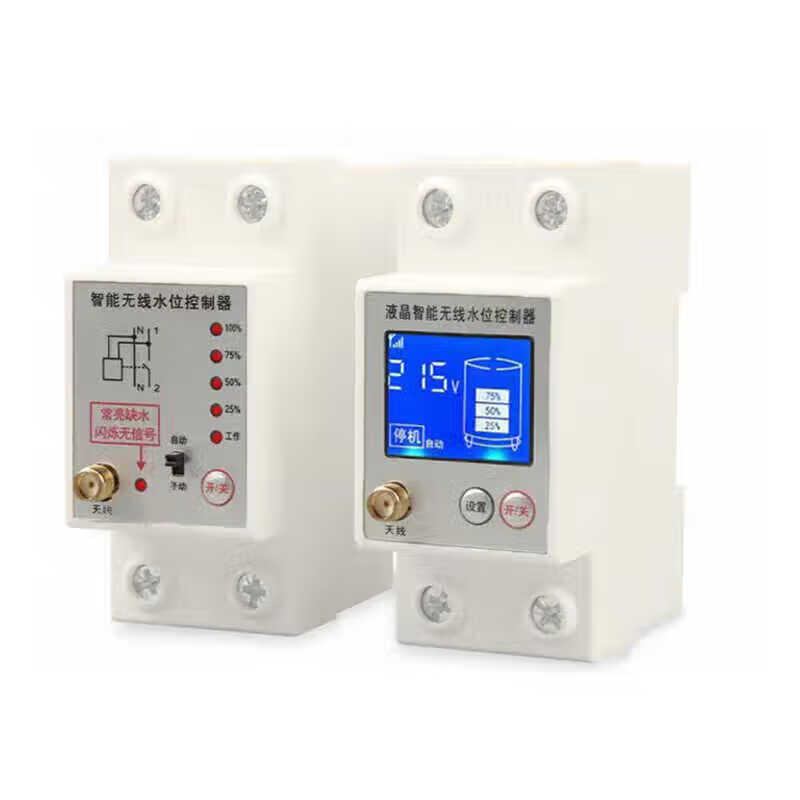 Solar wiring-free fully automatic wireless water level controller water tower water tank water pump pool remote control switch LCD model + 3000 meters + solar charging + 15 floors