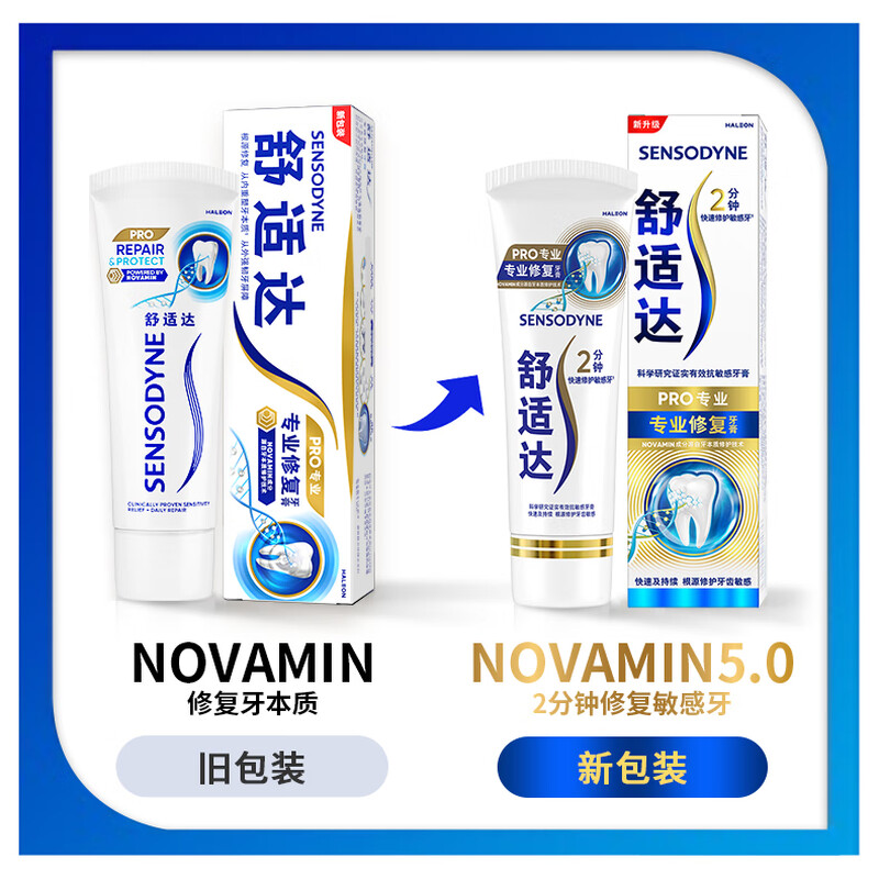 Sensodyne Professional Repair Toothpaste 90g*2 Pack Anti-Sensitive NovaMin Technology Contains Fluoride Newly Upgraded Packaging Jingdong Self-operated