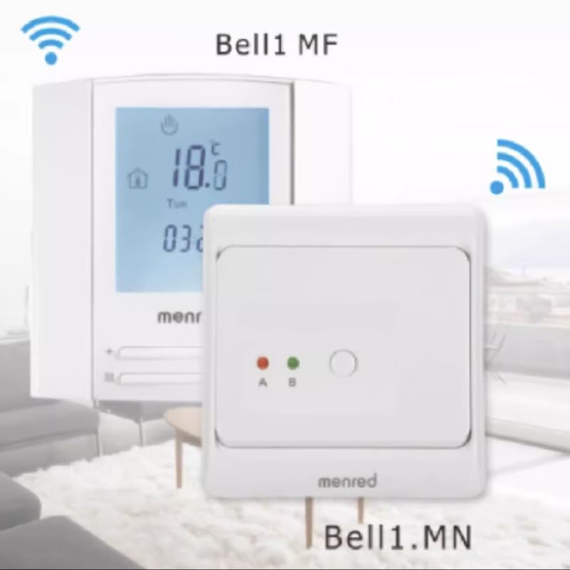 Menred water floor heating wireless thermostat wall-mounted boiler thermostat MN Bell1_wired battery model