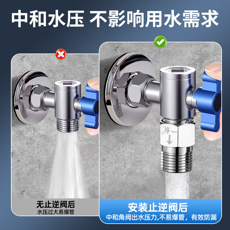 A beautiful brass one-way check valve anti-return 4-point check valve public toilet pipe toilet check valve copper electroplating 4-point inner wire flows to the outer wire