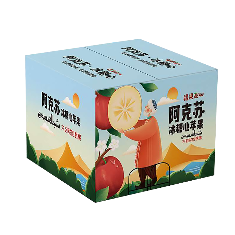 Xinjiang Rock Candy Heart Apple, Aksu Red Fuji Ugly Apple, Fresh Fruit 10kg Gift Box, Straight from the Source, Premium Portable Gift Box, 9kg, Egg Tray, 95mm or above, Super Fruit 11 Authorized, Inexpensive Price (JD Logistics)