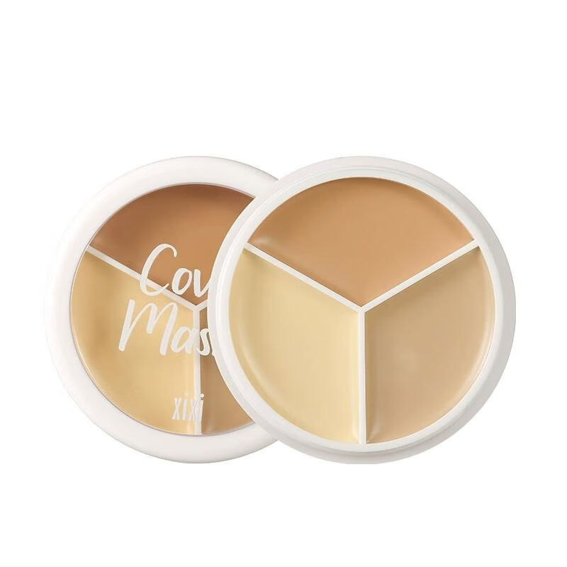 Xixi three-color concealer accurately covers spots and acne marks, bags under the eyes, dark circles under the eyes, brightens tear troughs, and is invisible as a primer. 3-Blemish Buster Palette + 270 Concealer Brushes