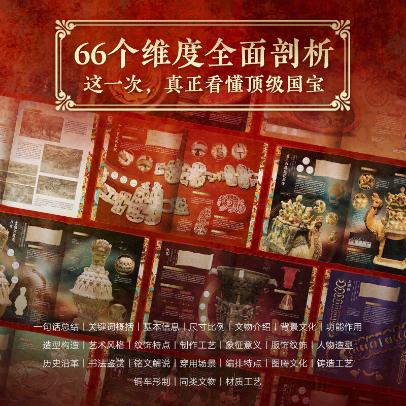 Brushed edges on three sides. National treasure. Illustrated illustration of 195 cultural relics banned from China. Limited edition bookplate + four-goat bronze square statue + bronze standing portrait picture.