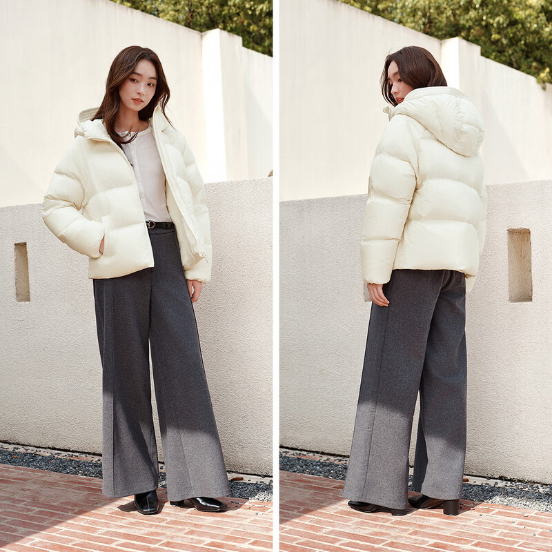 Semir down jacket women's winter 90 down short three-proof bud hood 25 high loft windproof hooded jacket 109725113028