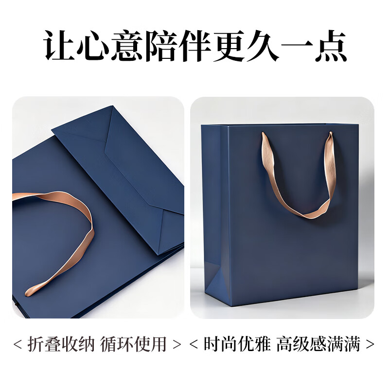 NVV dark blue gift bag handbag, kraft paper bag, tobacco, wine and tea packaging bag, vertical business gift bag, 5 pieces 26*12*31cm