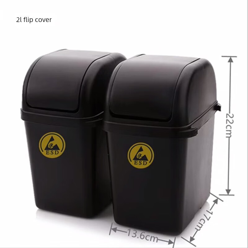 Anti-static trash can ESD industrial factory dust-free clean workshop special covered square plastic large storage barrel ESD2L covered transportation damaged replacement