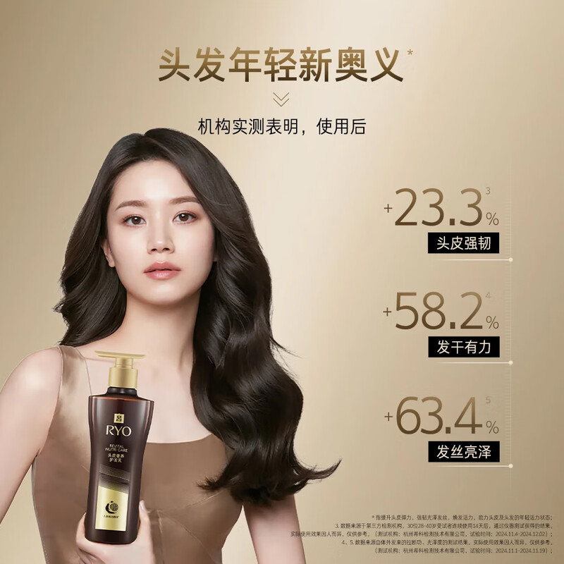 Ryo Black Gold Hair Conditioner 400ml soothes scalp, nourishes, repairs, black ganoderma and smoothes, Ryo upgraded version