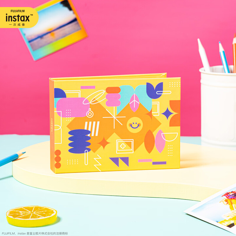 FUJIFILM one-time imaging instax wide format photo album warm orange moment wide format photo album warm orange moment