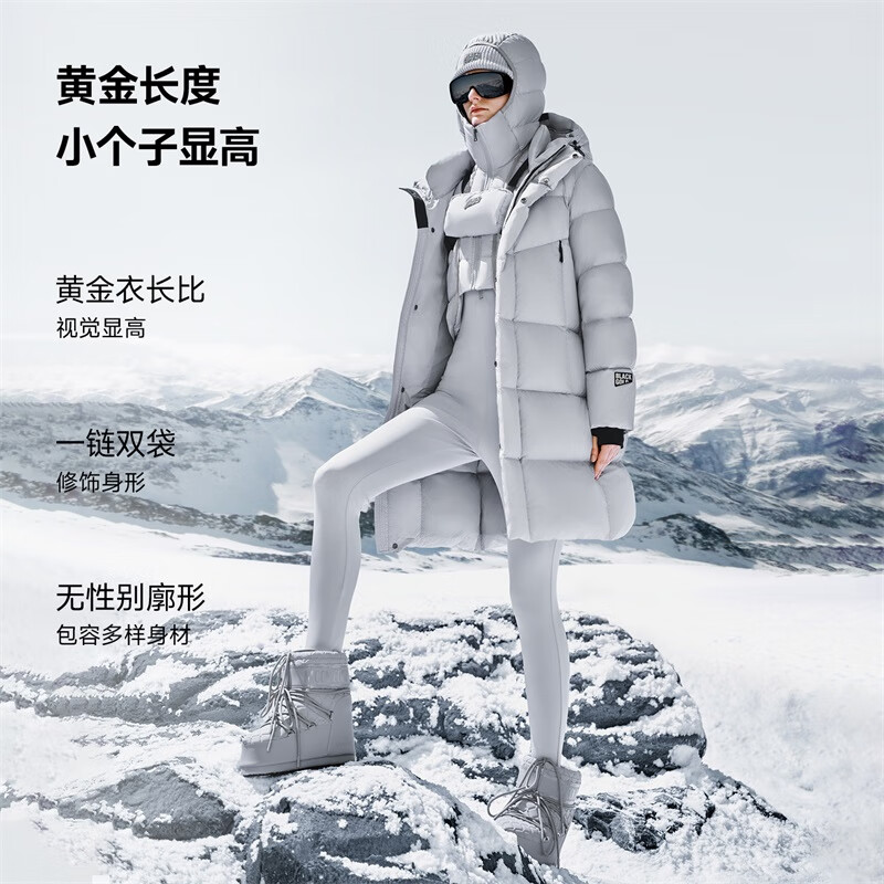 Gao Fan and Chen Haoyu same style black gold goose down jacket function 5.0 six grid 25 new men and women same style thickened down jacket black XS