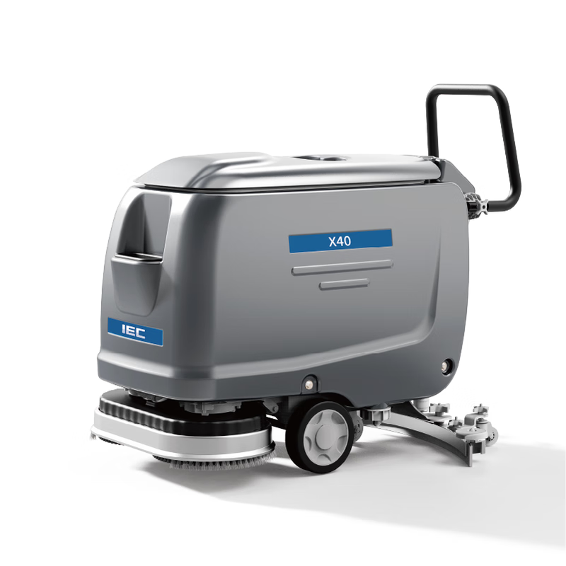 IEC Industrial Floor Scrubber Hand Push Factory Workshop Commercial Suction and Mopping Integrated Supermarket Property Floor Cleaner X40 Hand Push Lithium Battery-Standard Version
