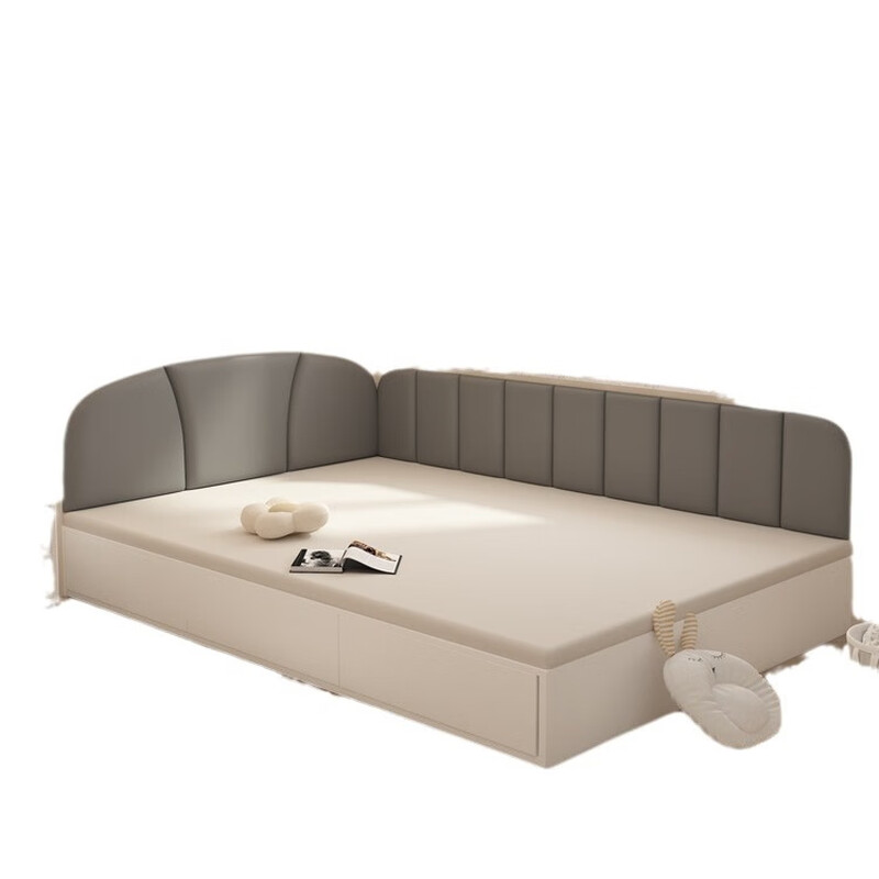 MPPMCK tatami wall surround soft-packed bed headboard back cushion self-adhesive tatami veneer wall anti-collision children's room bedside wall surround M style cream white 1 meter long 0.5 meter high